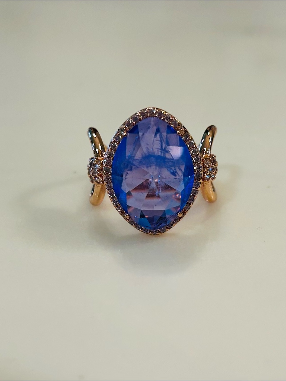 Lavender Quartz Ring with gold plating NEW Sz 9